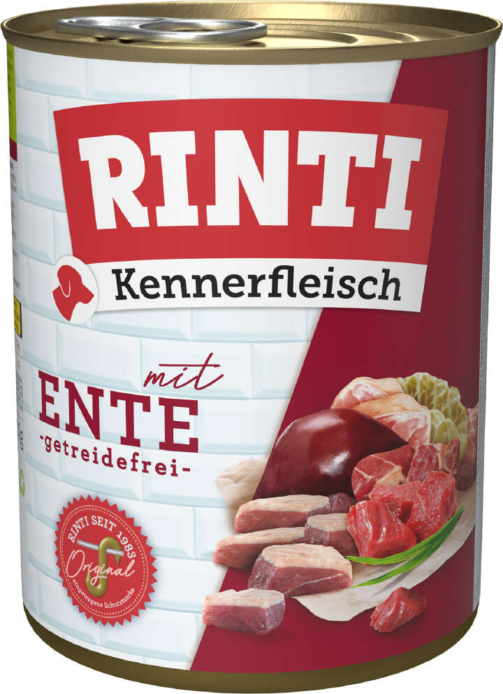 RINTI Hunde-Nassfutter Kennerfleisch mit Ente